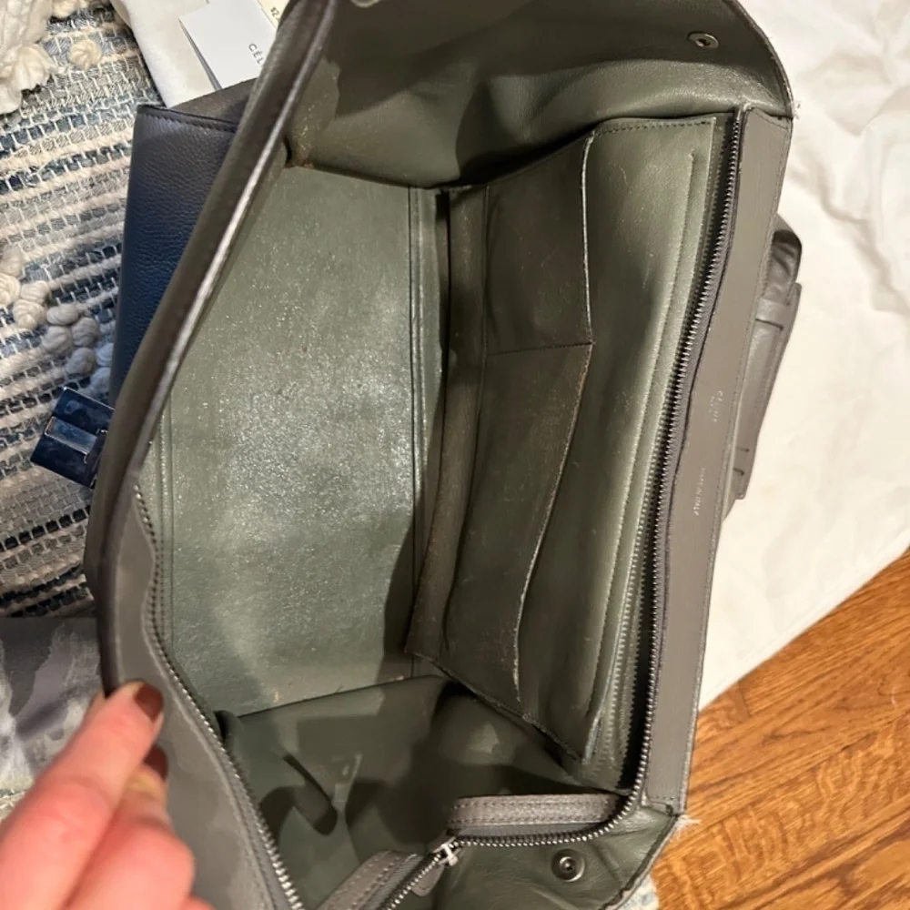 Celine Medium Trapeze Bag, Green/Grey